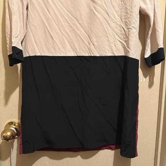 Club Monaco Silk color block dress lined sz6 - Picture 2 of 5